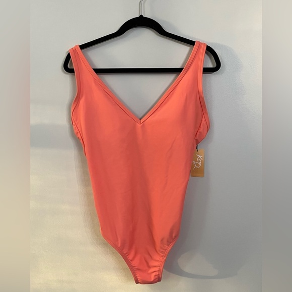 Kona Sol One Piece Orange Swimsuit NWT Size Large - Picture 1 of 10